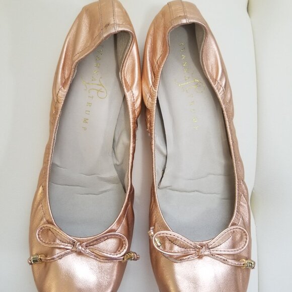 Ladies Rose Gold Ballet Flats - Picture 2 of 7